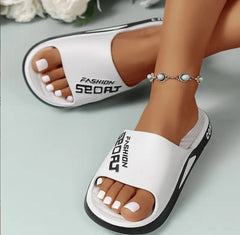 Featherweight Lettered Sports Slides - Ultra - Comfortable Soft Sole, Sandals for Indoor/Outdoor - SIRISE LLC