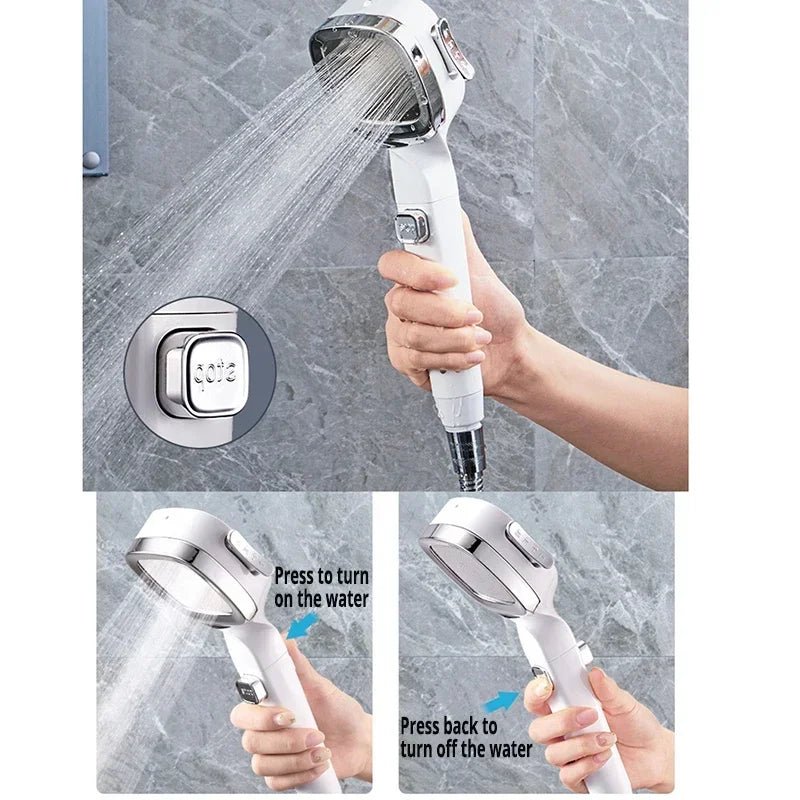 High Pressure Water Saving Shower Head with 3 Adjustable Modes - Eco - Friendly ABS Material for Ultimate Shower Experience - SIRISE LLC