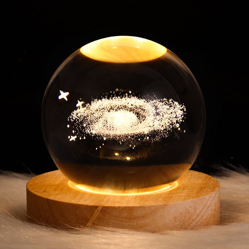 LED Night Light Galaxy Crystal Ball Table Lamp 3D Planet Moon Lamp Bedroom Home Decor - SIRISE LLCAccessories