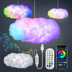 Light Lightning Simulation Clouds Bedroom Room Light USB Cloud Light APP Control Music Synchronization 3D RGBIC Ambient - SIRISE LLCAccessories