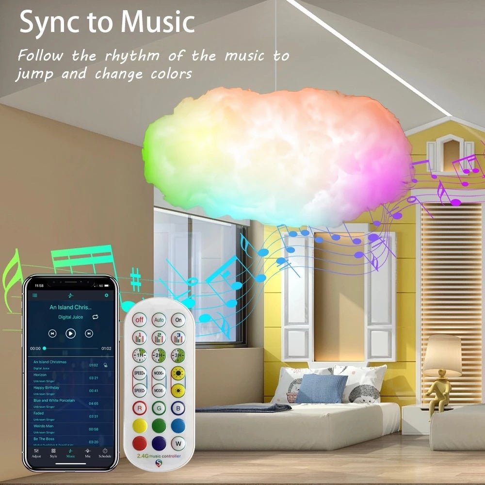 Light Lightning Simulation Clouds Bedroom Room Light USB Cloud Light APP Control Music Synchronization 3D RGBIC Ambient - SIRISE LLCAccessories