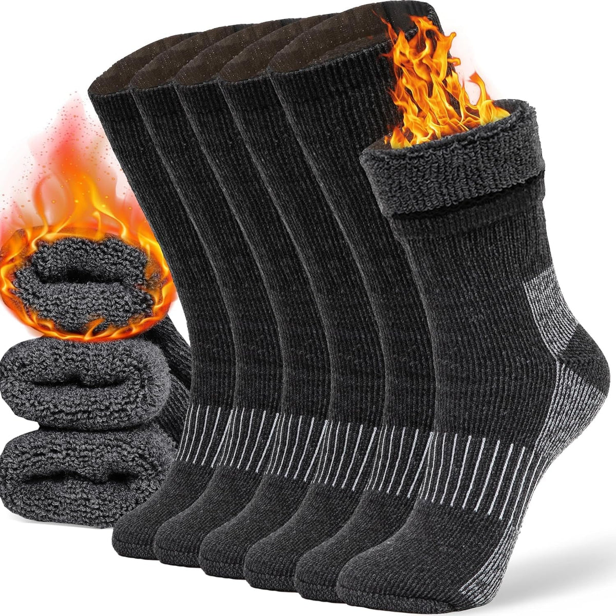 Merino Wool Socks Casual Warm Socks for Winter Cozy Boot Socks for Men & Women - SIRISE LLC