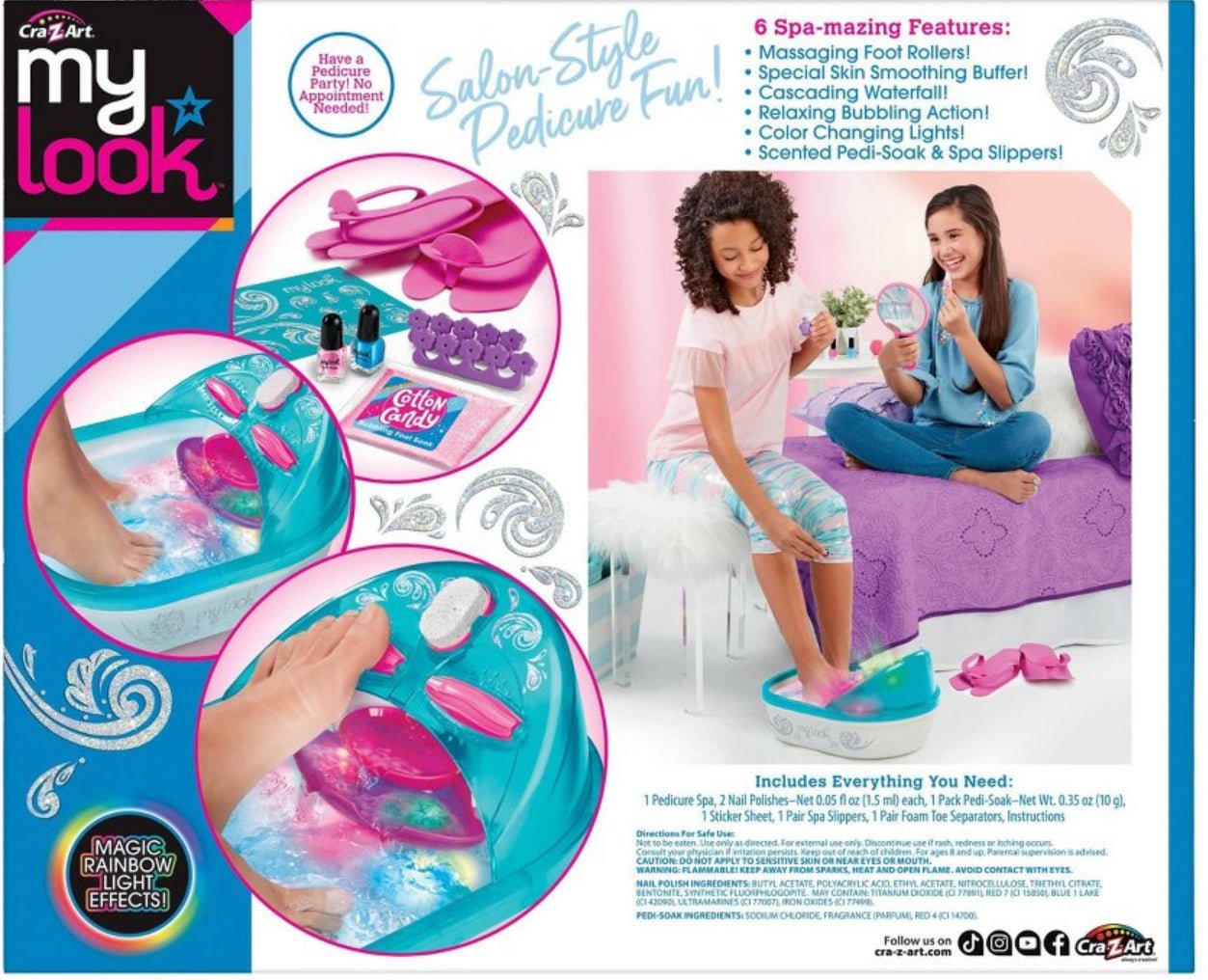 My Look Spa Sparkle 6 - in - 1 Real Massaging Foot Spa for Kids And Adults - SIRISE LLC