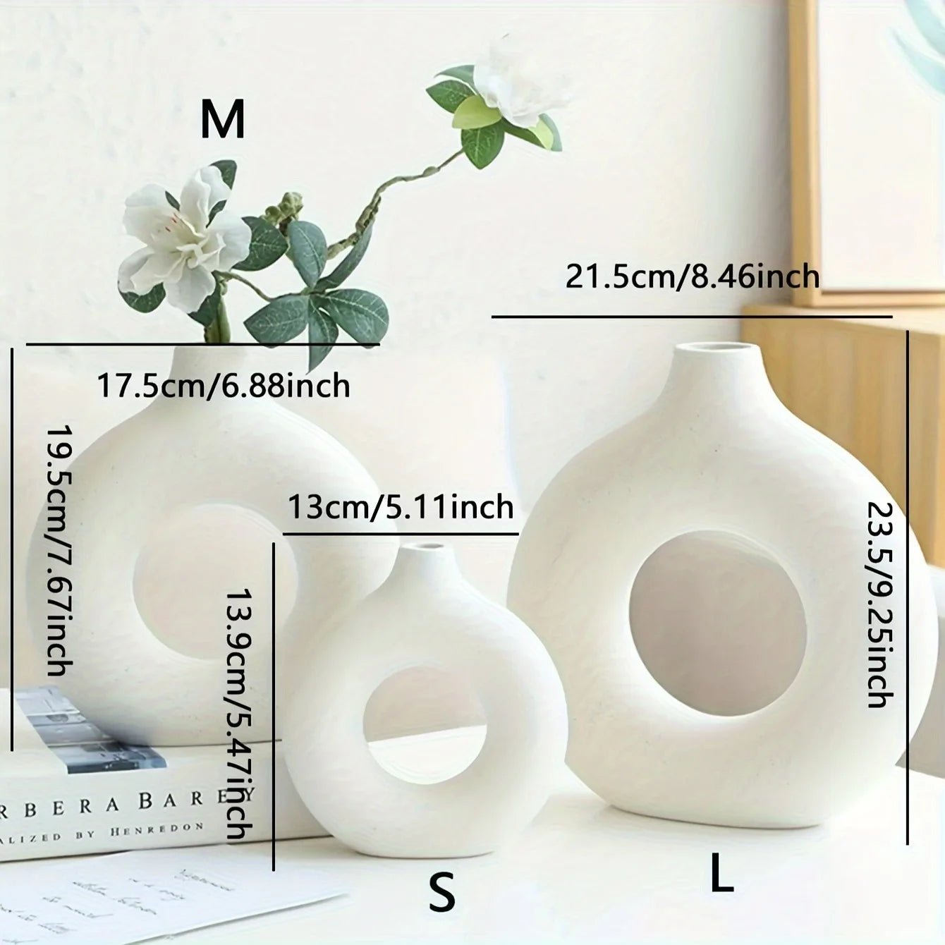 Transform Your Space with Our Stylish White/Beige Ceramic Circle Vase - The Ultimate Touch for Modern & Boho Decor! 🌟💐 #ChicHomeDecor #VaseStyle - SIRISE LLC