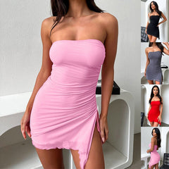 Tube - top Split Dress Fashion Backless Short Dresses - SIRISE LLCWomen's