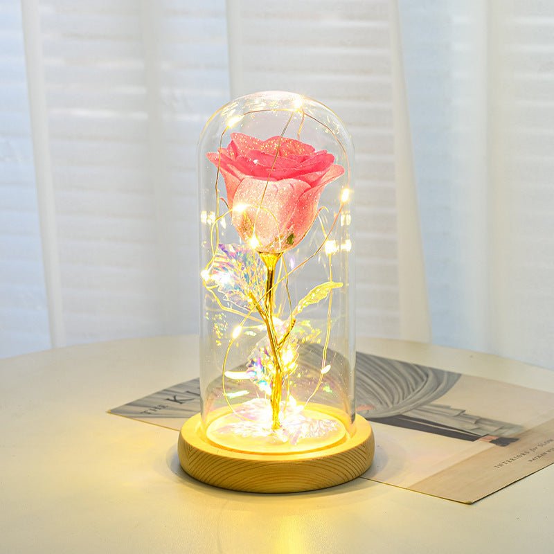 Valentines Day Gift For Girlfriend Eternal Rose Flowers LED Light In Glass Cover Day Wedding Decoration Favors Mother Day Female Gift Gift - SIRISE LLCAccessories