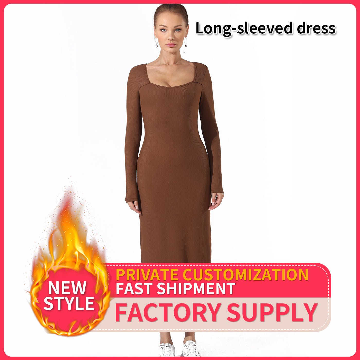 Women's Fashion Simple Solid Color Dress - SIRISE LLCWomen's