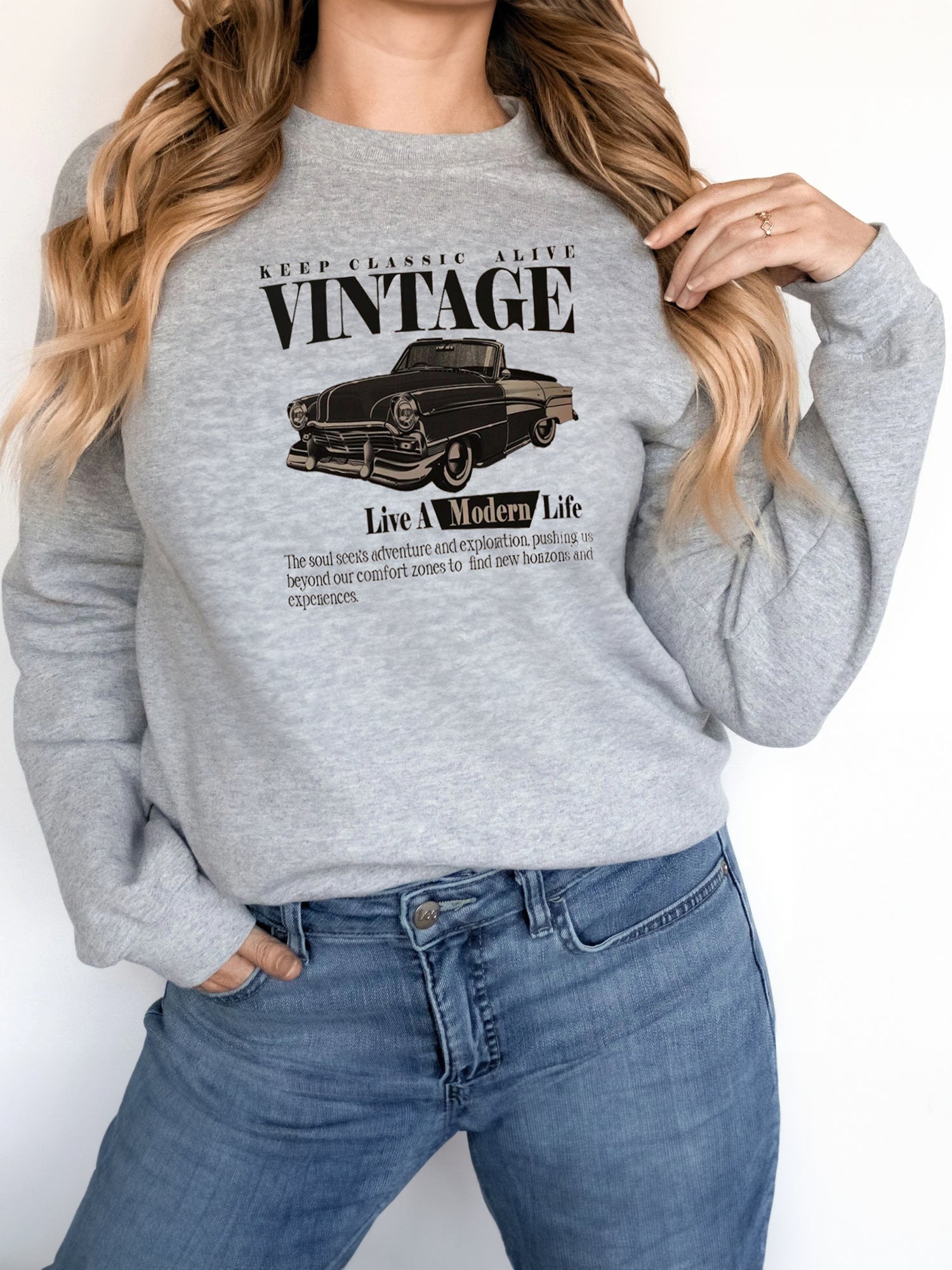 Women's Fashionable Solid Color Printed Long Sleeved Sweatshirt - SIRISE LLCWomen's