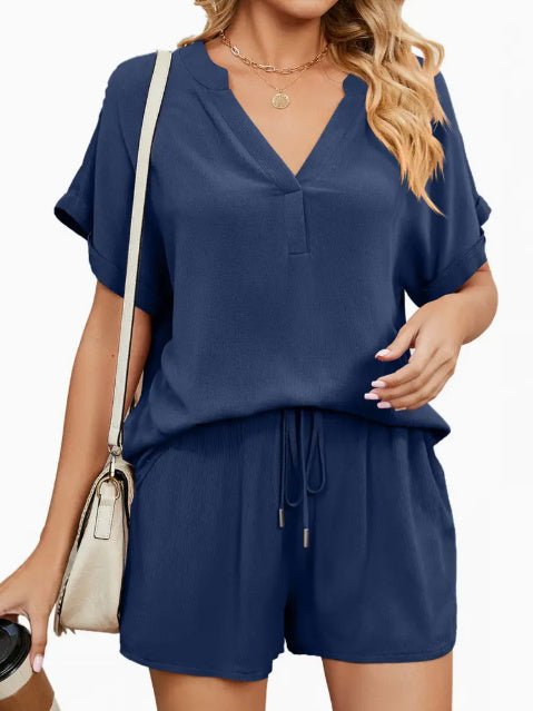 Women's Solid Color Loose Fit Casual 2 - Piece Set Conjunto Short Summer Sets - SIRISE LLCAccessories