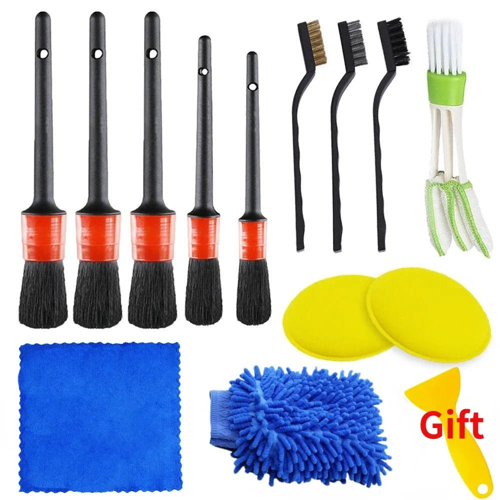 Zoposon Professional Car Cleaning Kit - Comprehensive Scrubber Drill Detailing Brush Set with Air Conditioner Vents Towel Polisher for Ultimate Auto Detailing - SIRISE LLC