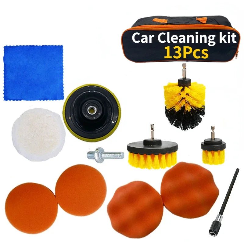 Zoposon Professional Car Cleaning Kit - Comprehensive Scrubber Drill Detailing Brush Set with Air Conditioner Vents Towel Polisher for Ultimate Auto Detailing - SIRISE LLC